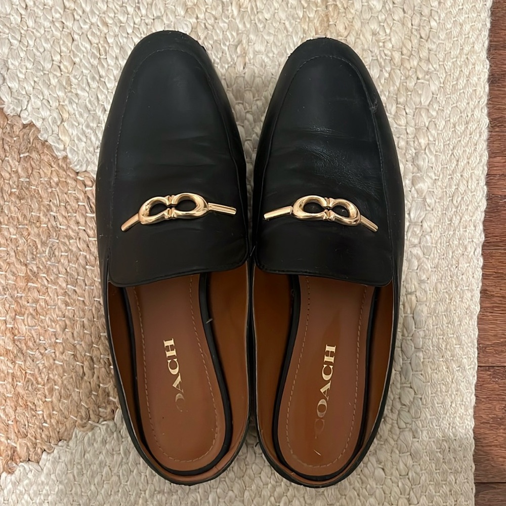 Coach black loafers